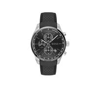 BOSS Chronographen-Quarzuhr mit Kalender für Herren Kollektion Grand Prix 44 mit Schwarzes Lederarmband - 1514224