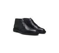 BOSS Chukka-Boots aus genarbtem Leder mit Woll-Innenfutter - Style Calev_Desb_grwl, 50573372 Schwarz 46