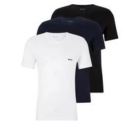 BOSS Herren T-Shirt RN 3P – Baumwolle Rundhals – Schwarz/Weiß/Blau – Größe XL