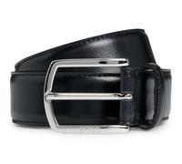 Hugo Boss Gürtel Claus-Tx-St_Sz35 – aus italienischem Leder, polierte Logo-Schließe – Schwarz 80