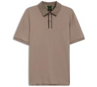 BOSS Poloshirt aus Interlock-Baumwolle mit gestreiften Details - Style PL_Cord Paddy, 50570008 Hellbraun L