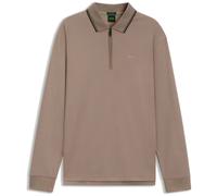 BOSS Poloshirt aus Interlock-Baumwolle mit Streifen am Kragen - Style PL_Cord Plisy, 50570010 Hellbraun L