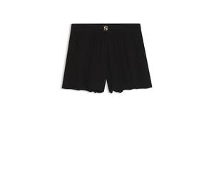 BOSS Crepe-Shorts mit Double-B-Monogramm-Schließe - Style Double B_Shorts, 50561257 Schwarz M