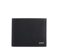 BOSS Klapp-Geldbörse aus genarbtem Leder mit Logo-Schriftzug - Style New Crosstown_Trif., 50529505 Schwarz ONESI