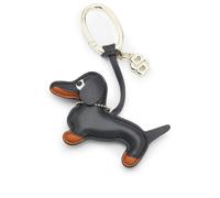 Boss Dackel Schlüsselanhänger / Taschenanhänger aus Leder, Schwarz