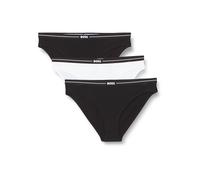 BOSS Dreierpack Slips aus Stretch-Baumwolle mit Logos am Bund - Style 3P BRIEF, 50510016 Weiß / Schwarz XS