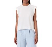 Shirtbluse BOSS ORANGE "Irnette Premium Damenmode", Damen, Gr. 36, weiß (open weiß 118), Web, Obermaterial: 60% Cupro, 40% Viskose, unifarben, casual, regular fit, Rundhals, Kurzarm mit Umschlag, Blus