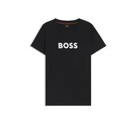 BOSS T-Shirt C_Elogo_5 Regular-Fit, Baumwoll-Jersey mit Kontrast-Logo, Schwarz XL
