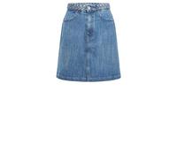 BOSS Damen Denim Skirt 9.0 Minirock aus Denim mit geflochtenem Bund Blau 36