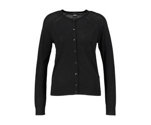 BOSS Damen Feinstrickjacke aus Merinowolle FONAMI, schwarz, Gr. M