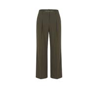 BOSS Wide Leg Hose aus Viskose-Mix mit Bundfalten in Oliv, Größe 44