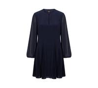 BOSS Kurzes Kleid mit Plissee-Einsätzen - Style Donottati, 50571457 Dunkelblau 42