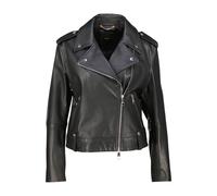 BOSS Jacke aus genarbtem Leder mit silberfarbenen Details - Style C_Sandy, 50541769 Schwarz 40