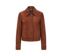 BOSS Regular Fit Lederjacke aus echtem Ziegenleder Modell 'SAMARO' in Cognac, Größe 42