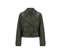 BOSS Lederjacke im Trenchcoat-Stil - Style Satela1, 50566471 Dunkelgrün 36