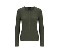 Boss - Feliconia Pullover mit Knopfleiste und Rippstrick - - Tops - Damen - Grün - XL