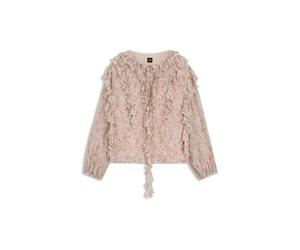 BOSS Damen Rüschenbluse C_BORMA, grün, Gr. 36