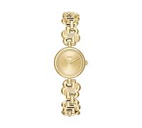 BOSS Uhr mit DREI-Zeiger-Quarzwerk für Damen Kollektion Double B Dressy mit Goldfarben Edelstahlarmband - 1502794