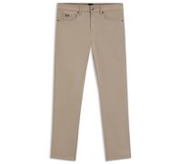 BOSS Delaware Slim-Fit Hose aus elastischem Baumwoll-Satin - Style H-Delaware5, 50539293 Beige 36/34