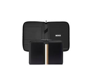 BOSS DIN-A5-Mappe aus Kunstleder mit Signature-Streifen - Style Conference folder A5 Iconic Black, 58465151 Schwarz ONESI