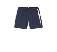 BOSS Schnell trocknende Badeshorts mit Streifen und Logo - Style Dolphin NOS, 50508963 Dunkelblau S