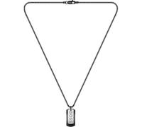 BOSS Halskette aus schwarzem Edelstahl mit zwei Logo-Tags - Style DEVON, 58137041 Silberfarben ONESI