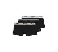 BOSS Dreier-Pack eng anliegende Boxershorts aus Stretch-Baumwolle mit kurzem Bein und Logos am Bund - Style Trunk 3P Power, 50531684 Schwarz XL