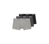 BOSS Dreier-Pack eng anliegende Boxershorts aus Stretch-Baumwolle mit Logo am Bund - Style Trunk 3P Power, 50475274 Schwarz / Grau XS