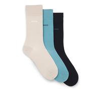 BOSS Dreier-Pack mittelhohe Socken aus Stretch-Gewebe - Style 3P RS Uni CC, 50469839 Blau / Beige 35-38