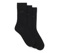 BOSS Dreier-Pack mittelhohe Socken aus Stretch-Gewebe - Style 3P RS Uni CC, 50469839 Schwarz 43-46