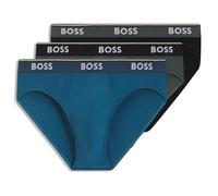 BOSS Slips Brief 3P Power – 3er-Pack aus Stretch-Baumwolle, Logo-Bund – Schwarz/Grau/Blau M