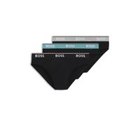 BOSS Dreier-Pack Slips aus Stretch-Baumwolle mit Logo-Bund - Style Brief 3P Power, 50531681 Schwarz / Grau / Blau S