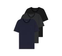 BOSS Dreier-Pack T-Shirts aus Baumwolle mit Logo-Stickerei - Style TShirt RN 3P Classic, 50475284 Schwarz / Grau / Blau XS