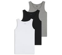 BOSS Dreier-Pack Unterhemden aus Baumwolle mit Logo-Stickerei - Style Tank Top 3P Classic, 50475278 Weiß / Grau / Schwarz L