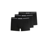BOSS Dreierpack Boxershorts aus Stretch-Baumwolle mit Logo-Bund - Style Trunk 3P Bold, 50510687 Schwarz S