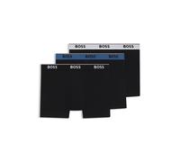 BOSS Dreierpack eng anliegende Boxershorts aus Stretch-Baumwolle mit Logo-Bund - Style BoxerBr 3P Power, 50554694 Schwarz S