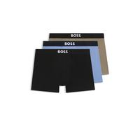 BOSS Dreierpack eng anliegende Boxershorts aus Stretch-Baumwolle - Style BoxerBr 3P BOSS ONE, 50544272 Beige / Schwarz / Blau XL