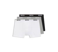 BOSS Dreierpack eng anliegende Boxershorts aus Stretch-Baumwolle - Style BoxerBr 3P Power, 50475282 Weiß / Grau / Schwarz 4XL