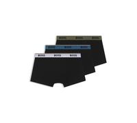 BOSS Dreierpack eng anliegende Boxershorts mit kurzem Bein aus Baumwolle mit Logo-Bund - Style Trunk 3P Power, 50554693 Schwarz L