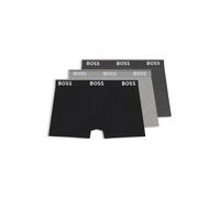 BOSS Dreierpack eng anliegende Boxershorts - Style Trunk 3P Power, 50475274 Schwarz / Grau S