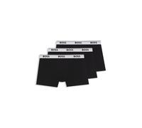 BOSS Dreierpack eng anliegende längere Boxershorts aus Stretch-Baumwolle mit Logos - Style BoxerBr 3P Power, 50475282 Schwarz L