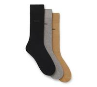 BOSS Dreierpack mittelhohe Socken mit Logos - Style 3P RS GiftSet Uni CC, 50558589 Grau / Beige / Schwarz 40-46