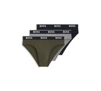 BOSS Dreierpack Slips aus Stretch-Baumwolle mit Logos am Bund - Style Brief 3P Power, 50554683 Grau / Grün / Blau XL