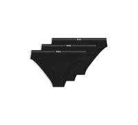 BOSS Dreierpack Slips aus Stretch-Baumwolle mit Logos am Bund - Style 3P BRIEF, 50510016 Schwarz XS