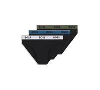 BOSS Dreierpack Slips aus Stretch-Baumwolle mit Logos am Bund - Style Brief 3P Power, 50554683 Schwarz XXL