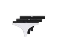BOSS Dreierpack Strings aus Stretch-Baumwolle mit Logos am Bund - Style 3P THONG, 50510030 Weiß / Schwarz L