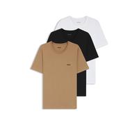 BOSS Dreier-Pack T-Shirts aus Baumwolle mit Logo-Stickerei - Style TShirt RN 3P Classic, 50475284 Schwarz / Weiß / Beige L