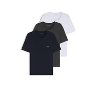 BOSS Dreier-Pack T-Shirts aus Baumwolle mit Logo-Stickerei - Style TShirt RN 3P Classic, 50475284 Weiß / Blau / Grau M