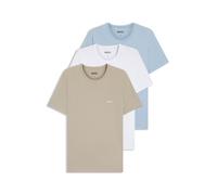 BOSS Dreierpack T-Shirts aus Baumwolle mit Logo-Stickerei - Style TShirtRN 3P Classic, 50532468 Blau / Beige XL