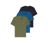 BOSS Classic T-Shirt kurzarm grün khaki blau (3 Stück) - L